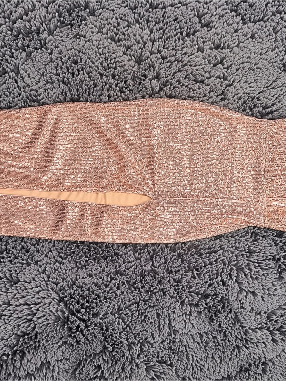 Windsor Size S Rose Gold Sequin Pearl Slit Jumpsuit